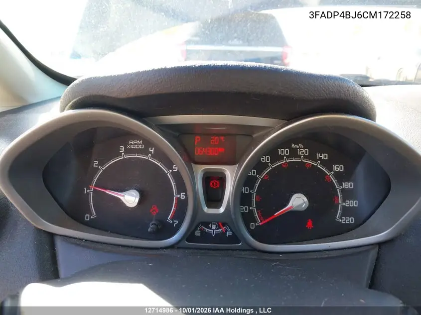 2012 FORD FIESTA VIN 3FADP4BJ6CM172258 — фото 7