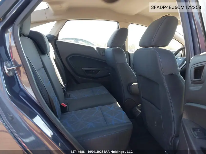 2012 FORD FIESTA VIN 3FADP4BJ6CM172258 — фото 8