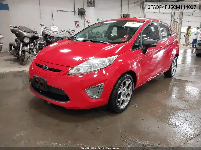 2012 FORD FIESTA VIN 3FADP4FJ5CM114037 — фото 2
