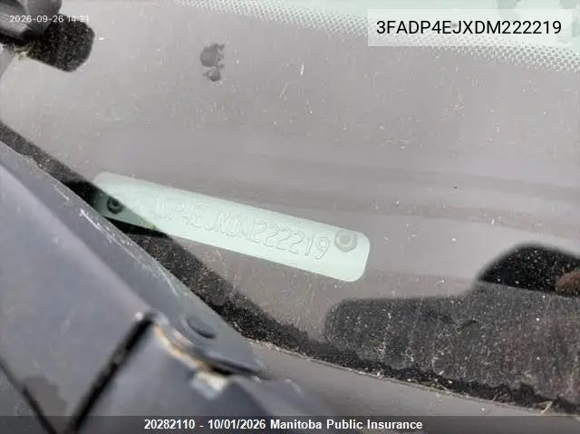 2013 FORD FIESTA VIN 3FADP4EJXDM222219 — фото 9