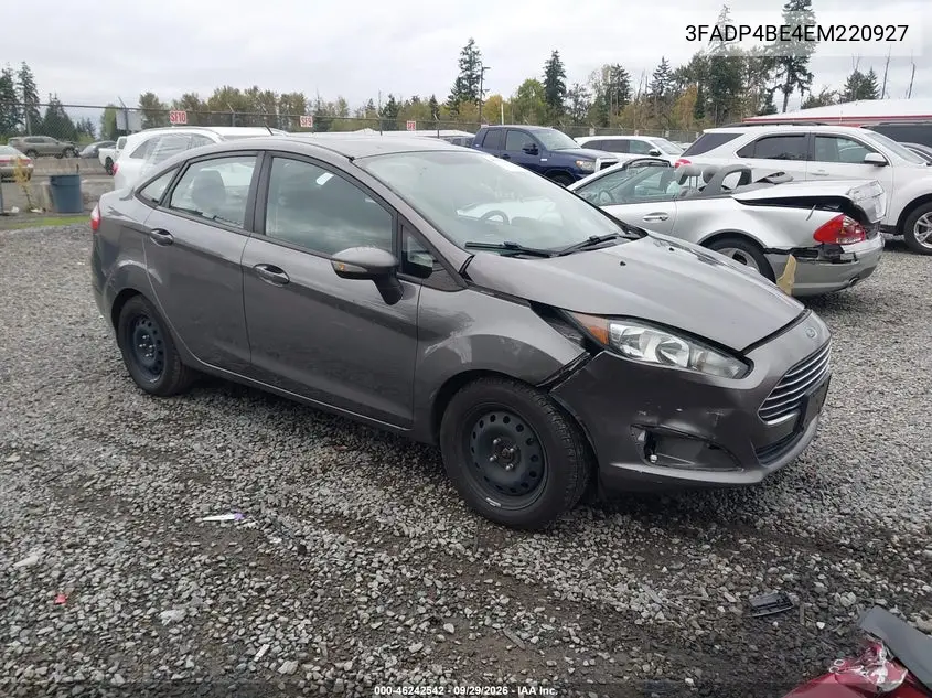 FORD FIESTA 2014, VIN 3FADP4BE4EM220927