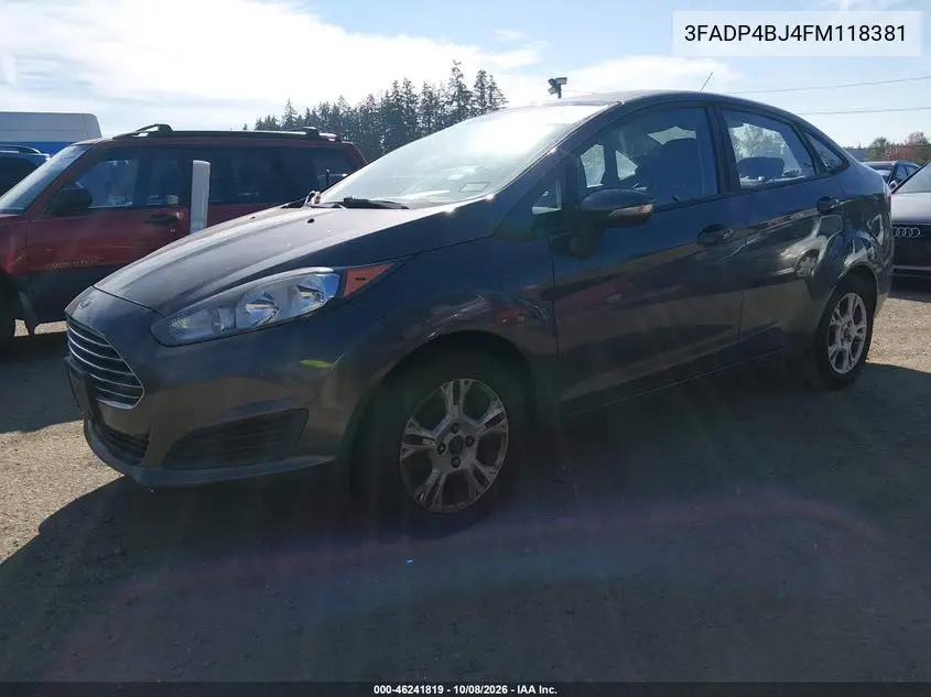 2015 FORD FIESTA VIN 3FADP4BJ4FM118381 — фото 2