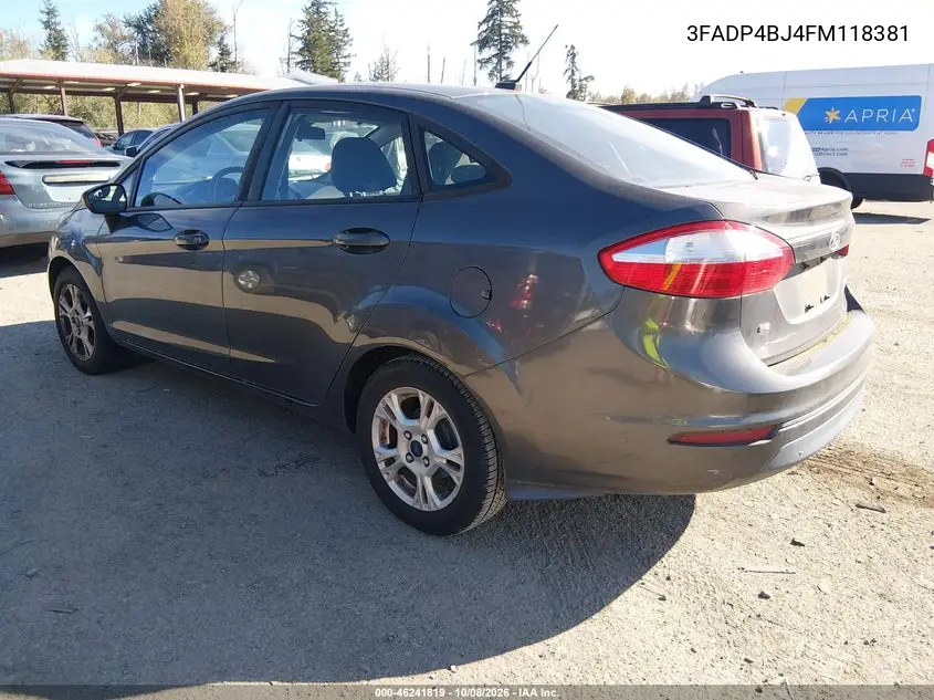 2015 FORD FIESTA VIN 3FADP4BJ4FM118381 — фото 3