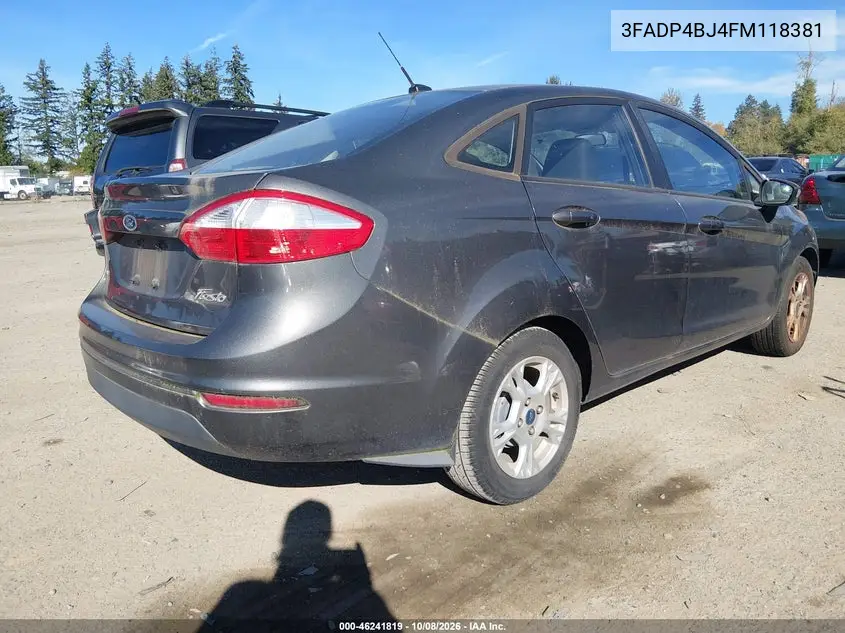 2015 FORD FIESTA VIN 3FADP4BJ4FM118381 — фото 4