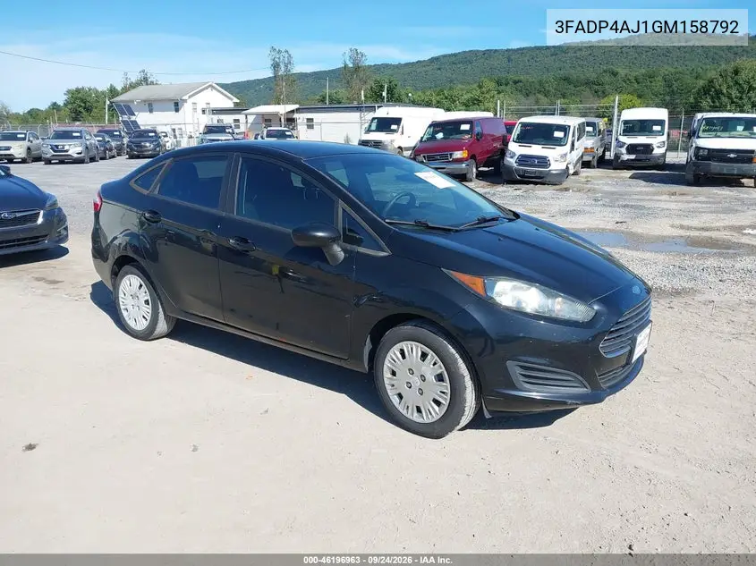 FORD FIESTA 2016, VIN 3FADP4AJ1GM158792