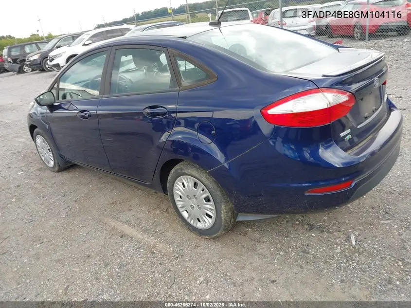 2016 FORD FIESTA VIN 3FADP4BE8GM104116 — фото 3