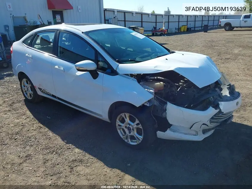 FORD FIESTA 2016, VIN 3FADP4BJ5GM193639