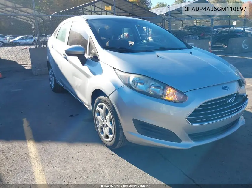 FORD FIESTA 2016, VIN 3FADP4AJ6GM110897