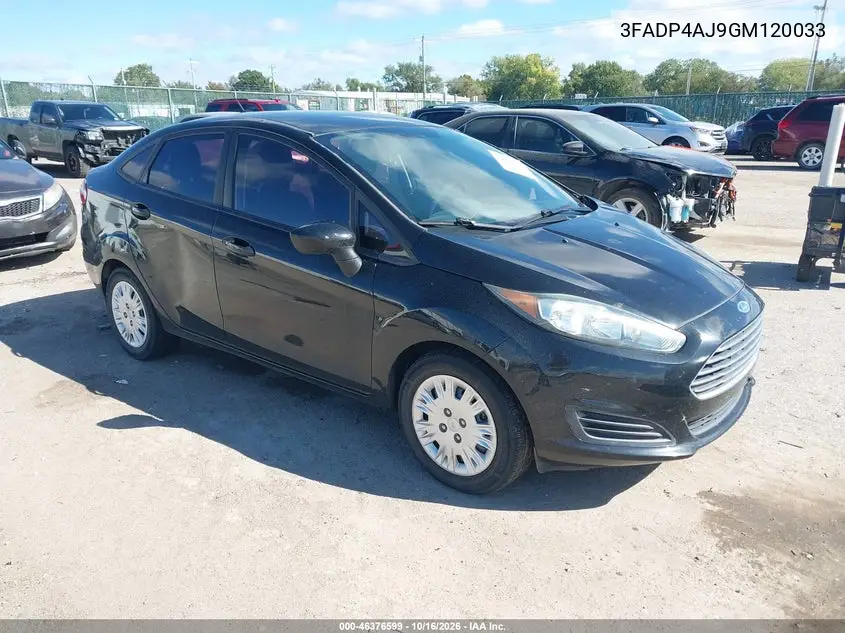FORD FIESTA 2016, VIN 3FADP4AJ9GM120033