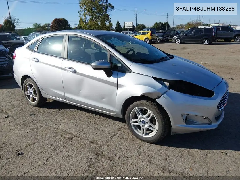 FORD FIESTA 2017, VIN 3FADP4BJ0HM138288