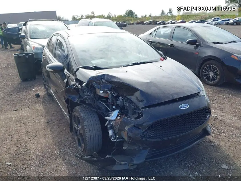 FORD FIESTA 2018, VIN 3FADP4GX0JM115998
