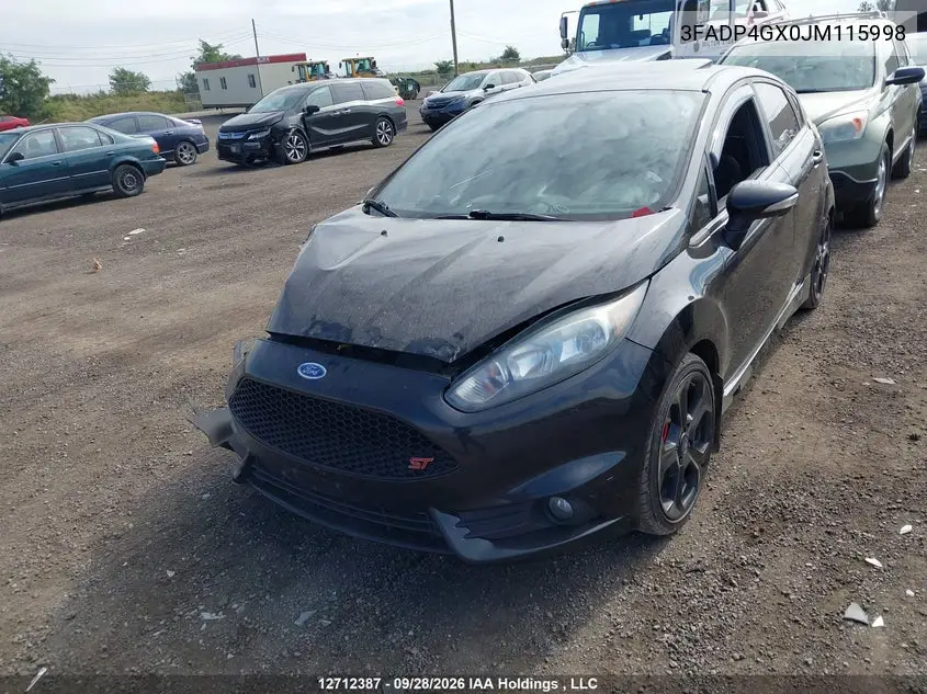 2018 FORD FIESTA VIN 3FADP4GX0JM115998 — фото 2