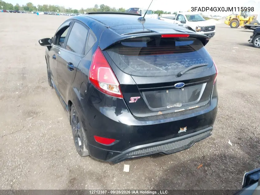 2018 FORD FIESTA VIN 3FADP4GX0JM115998 — фото 3
