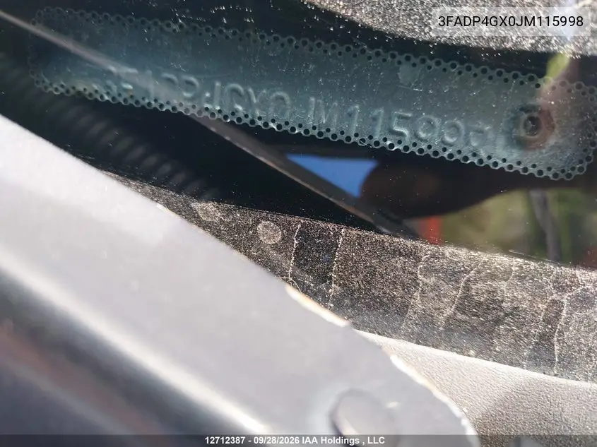 2018 FORD FIESTA VIN 3FADP4GX0JM115998 — фото 9