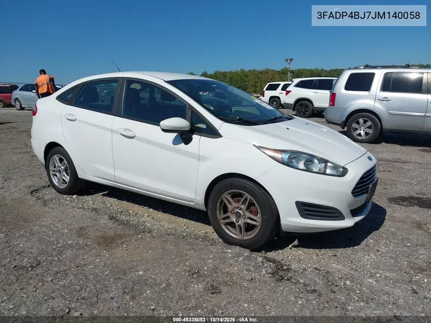FORD FIESTA 2018, VIN 3FADP4BJ7JM140058