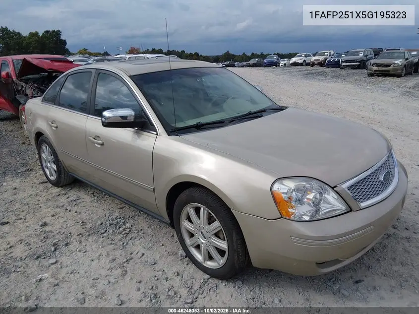 FORD FIVE HUNDRED 2005, VIN 1FAFP251X5G195323