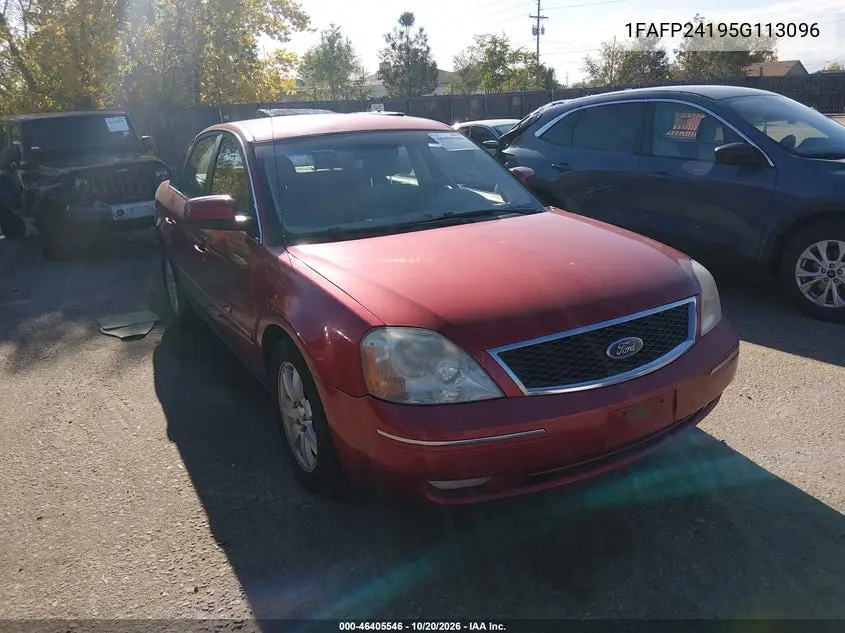 FORD FIVE HUNDRED 2005, VIN 1FAFP24195G113096