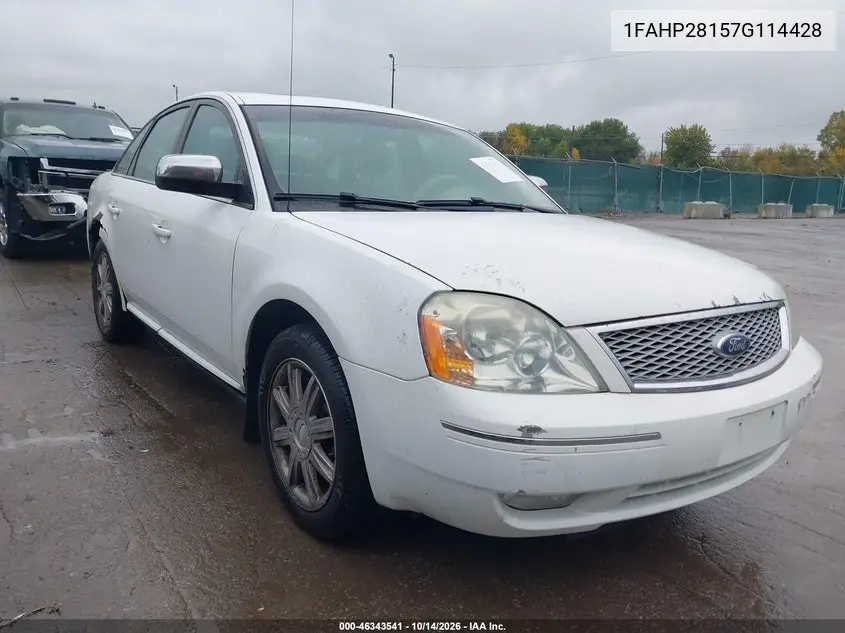 FORD FIVE HUNDRED 2007, VIN 1FAHP28157G114428