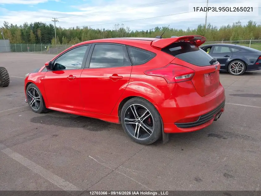 2016 FORD FOCUS ST VIN 1FADP3L95GL265021 — фото 3