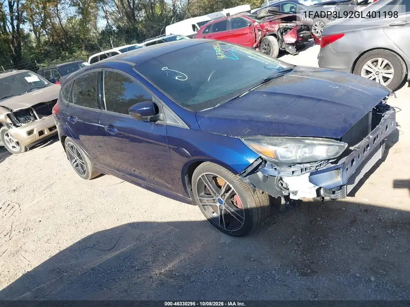 FORD FOCUS ST 2016, VIN 1FADP3L92GL401198