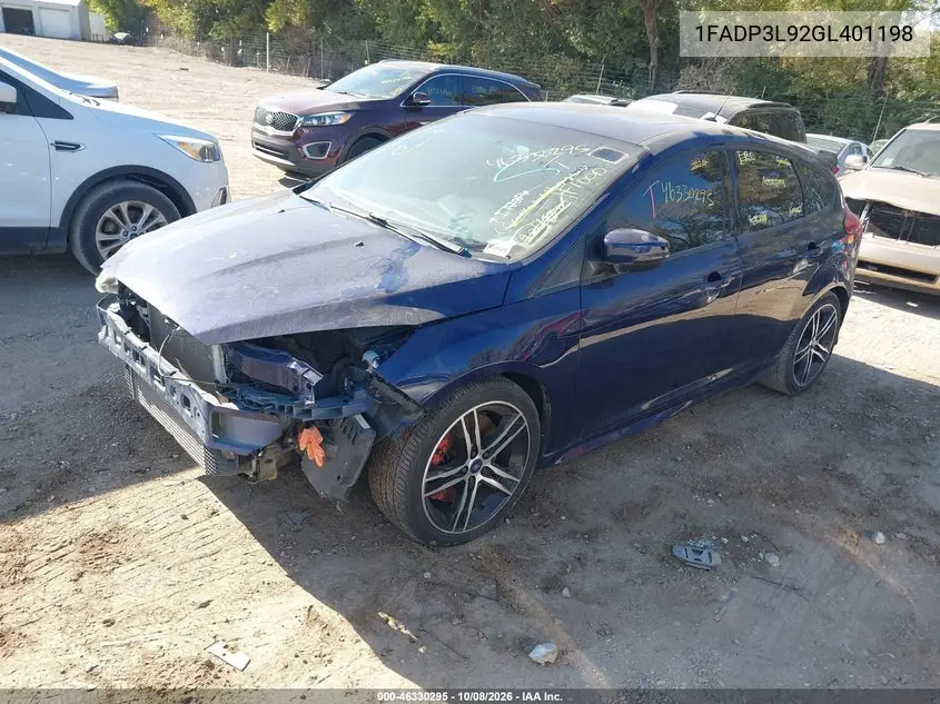 2016 FORD FOCUS ST VIN 1FADP3L92GL401198 — фото 2