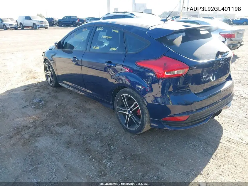 2016 FORD FOCUS ST VIN 1FADP3L92GL401198 — фото 3