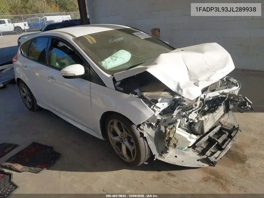 FORD FOCUS ST 2018, VIN 1FADP3L93JL289938