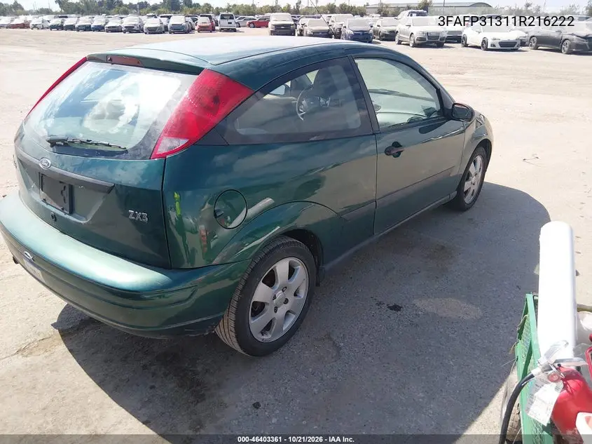 2001 FORD FOCUS VIN 3FAFP31311R216222 — фото 4