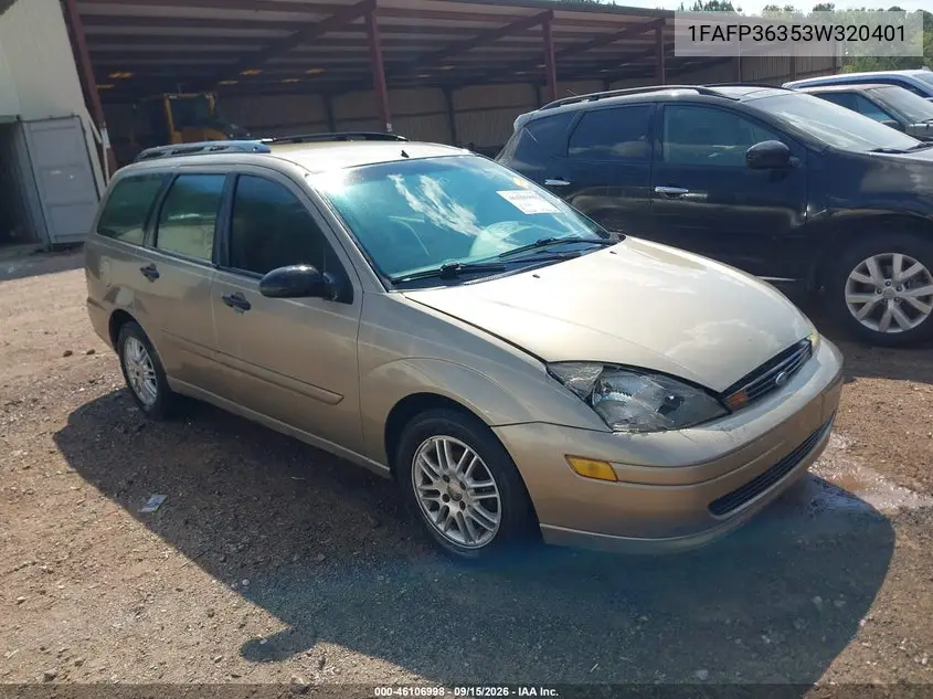 FORD FOCUS 2003, VIN 1FAFP36353W320401