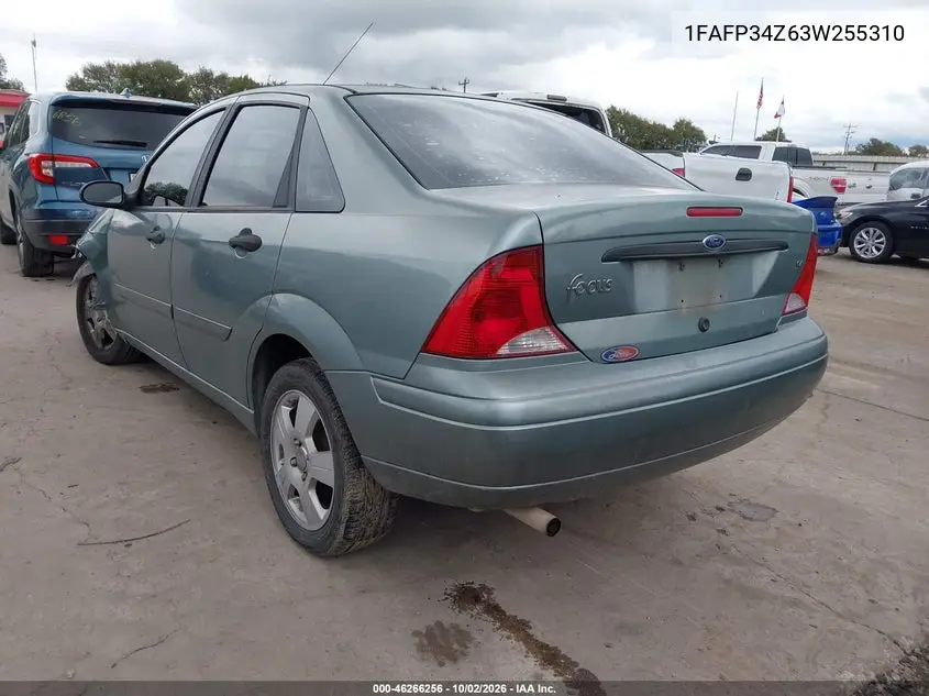 2003 FORD FOCUS VIN 1FAFP34Z63W255310 — фото 3