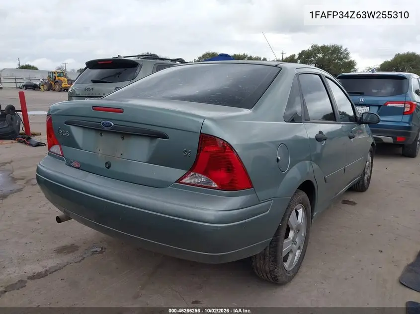 2003 FORD FOCUS VIN 1FAFP34Z63W255310 — фото 4