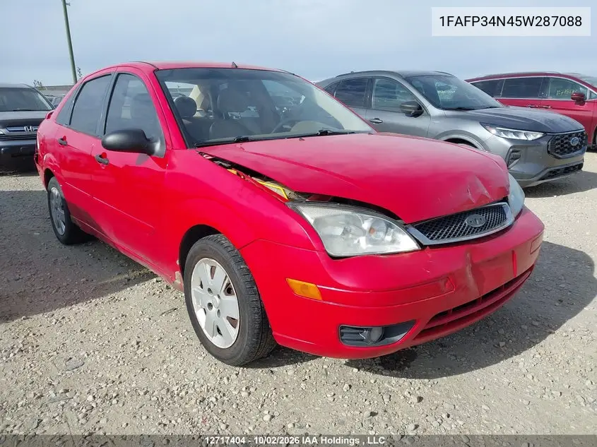 FORD FOCUS 2005, VIN 1FAFP34N45W287088