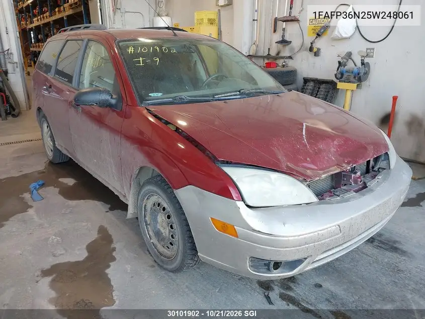 FORD FOCUS 2005, VIN 1FAFP36N25W248061