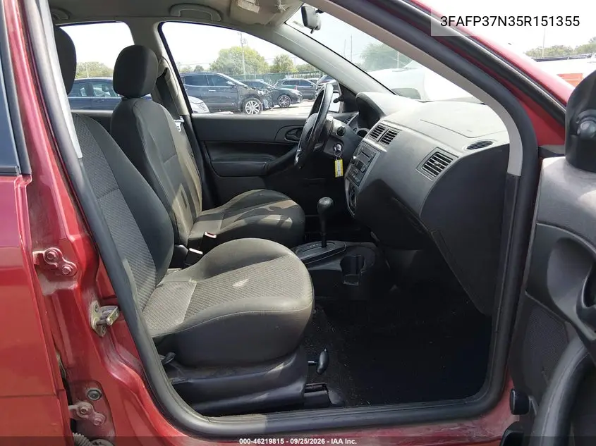 2005 FORD FOCUS VIN 3FAFP37N35R151355 — фото 5