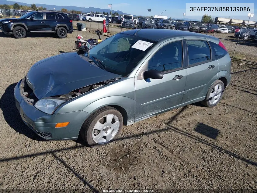 2005 FORD FOCUS VIN 3FAFP37N85R139086 — фото 2