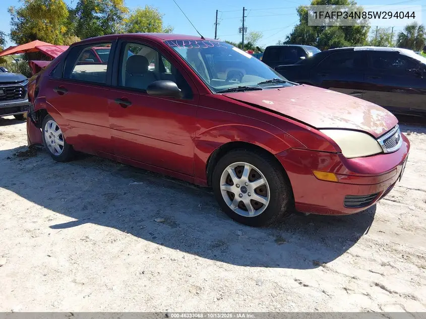 FORD FOCUS 2005, VIN 1FAFP34N85W294044