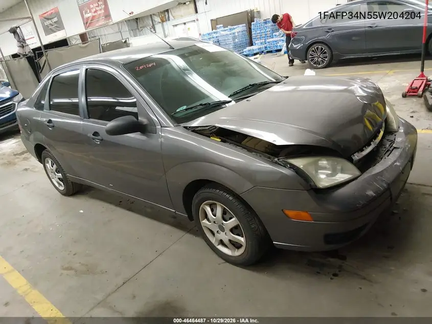 FORD FOCUS 2005, VIN 1FAFP34N55W204204