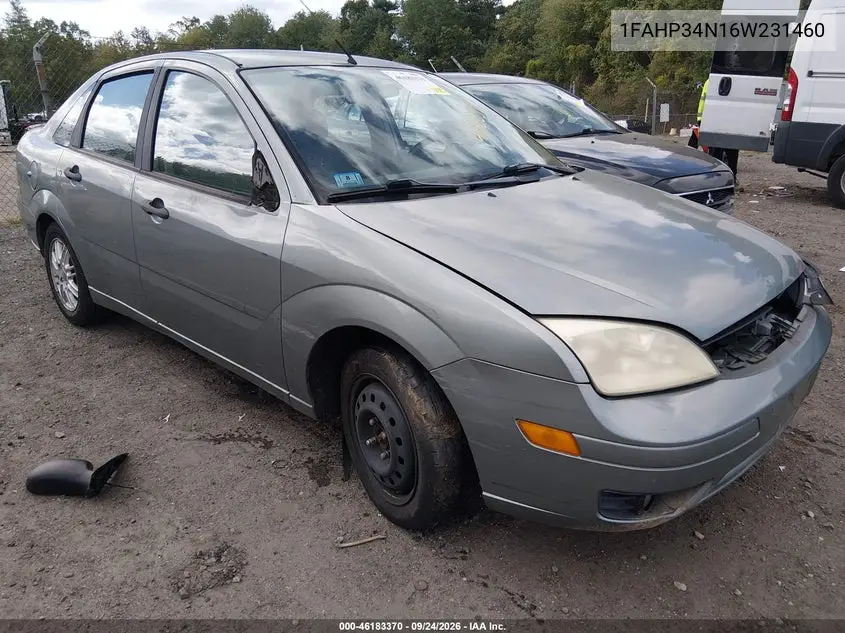 FORD FOCUS 2006, VIN 1FAHP34N16W231460