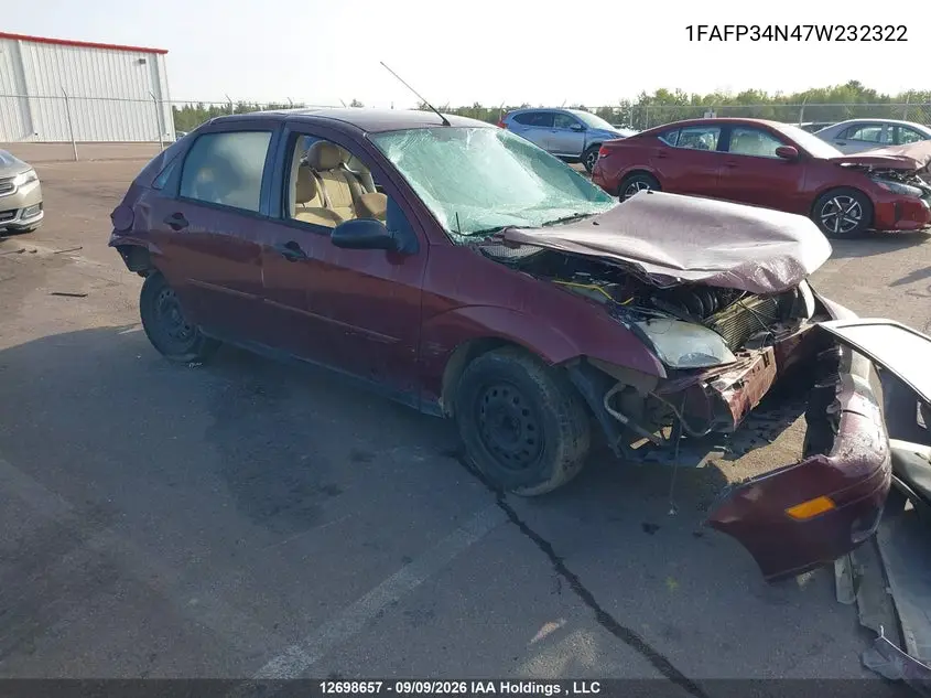 FORD FOCUS 2007, VIN 1FAFP34N47W232322