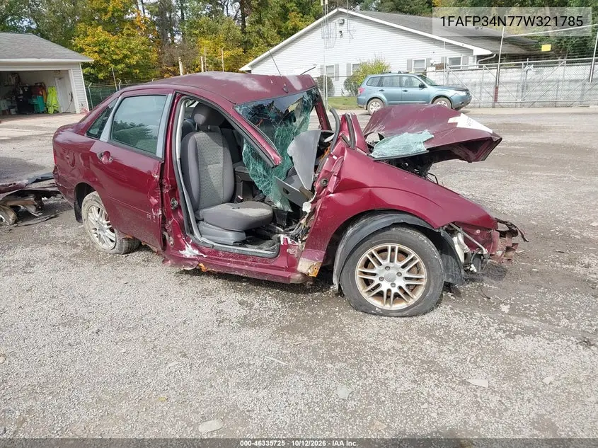 FORD FOCUS 2007, VIN 1FAFP34N77W321785