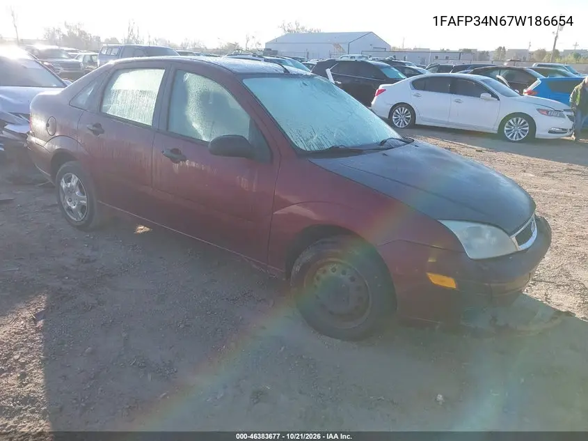 FORD FOCUS 2007, VIN 1FAFP34N67W186654