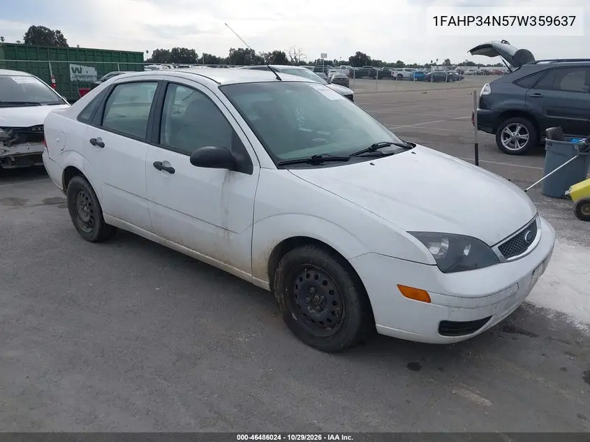 FORD FOCUS 2007, VIN 1FAHP34N57W359637