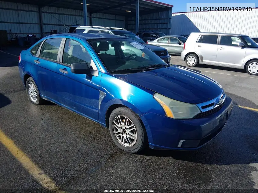 FORD FOCUS 2008, VIN 1FAHP35N88W199740