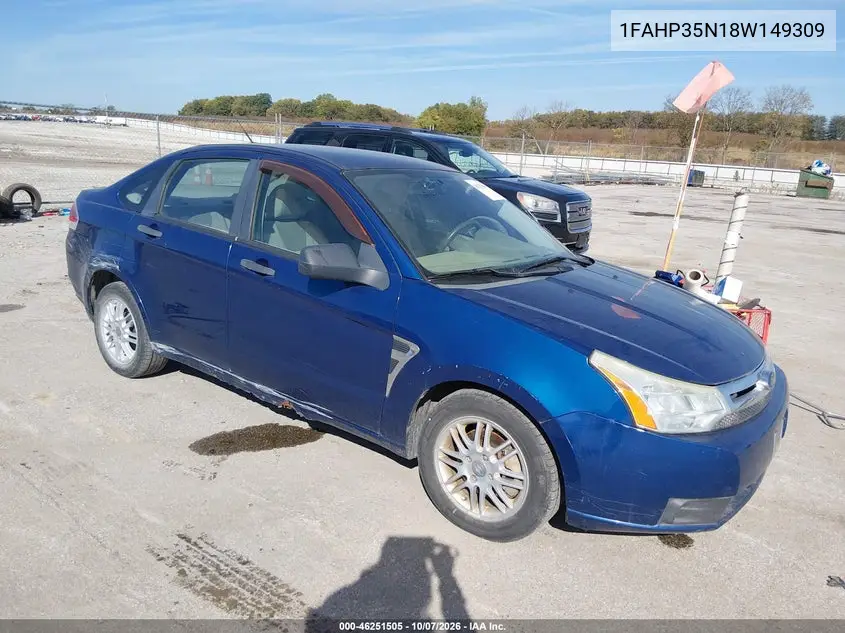 FORD FOCUS 2008, VIN 1FAHP35N18W149309