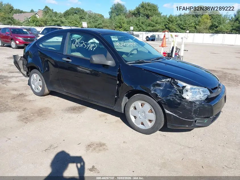 FORD FOCUS 2008, VIN 1FAHP32N38W289222