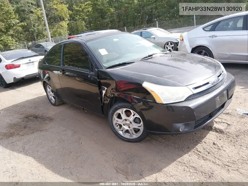 FORD FOCUS 2008, VIN 1FAHP33N28W130920