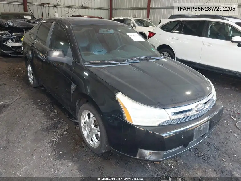 FORD FOCUS 2008, VIN 1FAHP35N28W292205