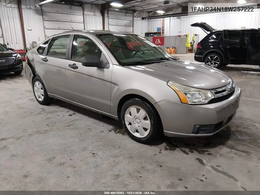 FORD FOCUS 2008, VIN 1FAHP34N18W257222