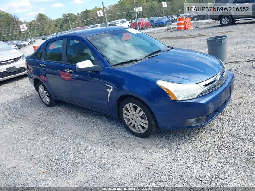 FORD FOCUS 2009, VIN 1FAHP37N89W216552