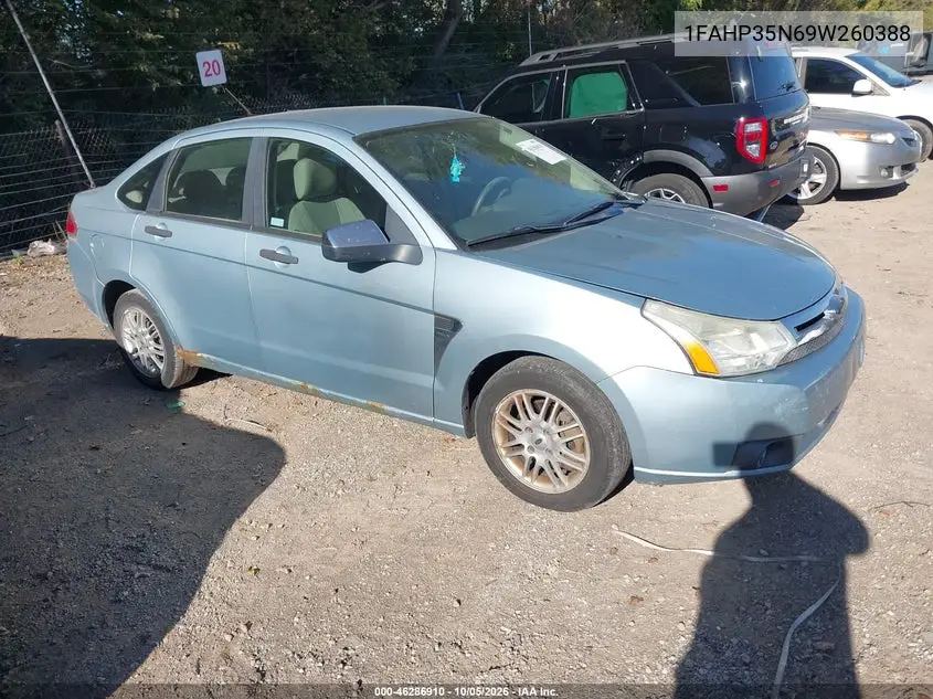 FORD FOCUS 2009, VIN 1FAHP35N69W260388